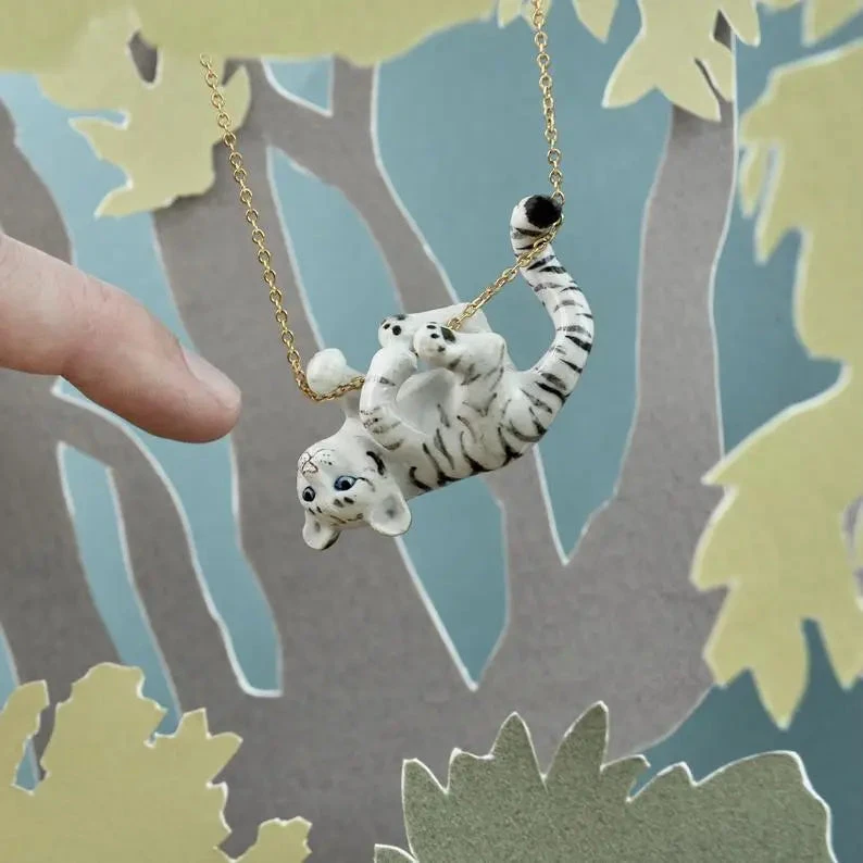 White Tiger Cub Necklace 2 White Tiger Cub Necklace - Image 2