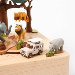 Wooden Safari Music Box -Toy Shop 200c0x