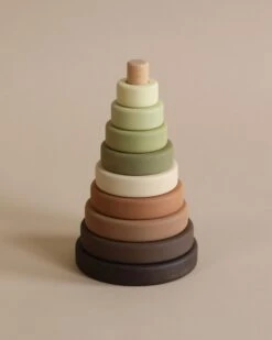 Wooden Pyramid Stacker - Olive -Toy Shop 2J2A1105
