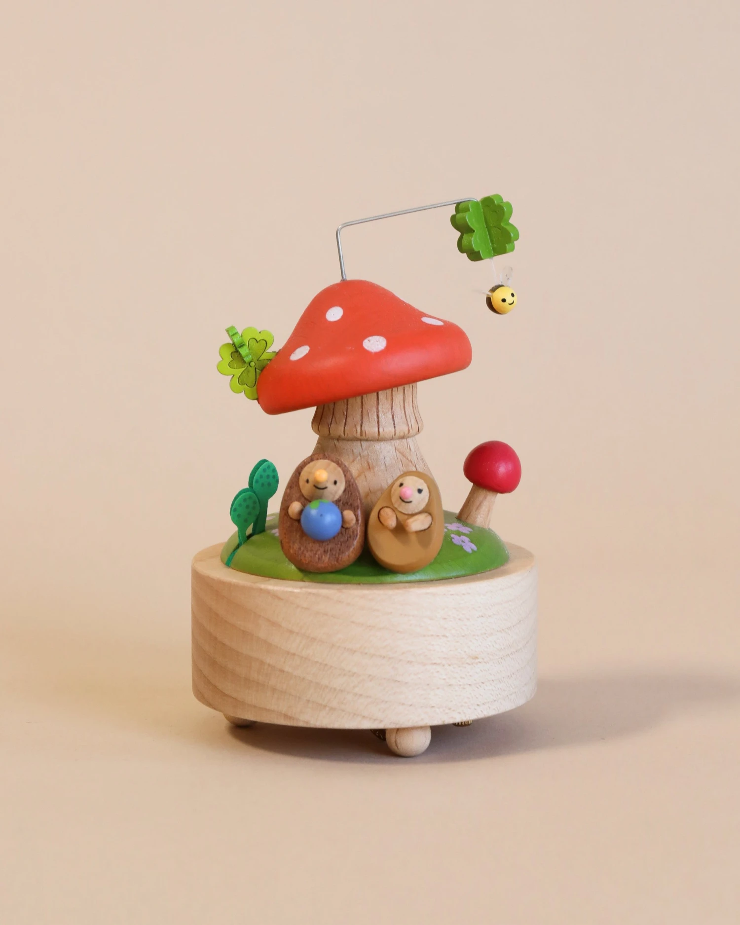 Mini Wooden Mushroom & Hedgehogs Music Box 1 Mini Wooden Mushroom & Hedgehogs Music Box