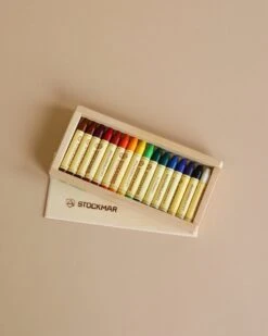 Stockmar Wax Stick Crayons Wooden Box - 16 Assorted