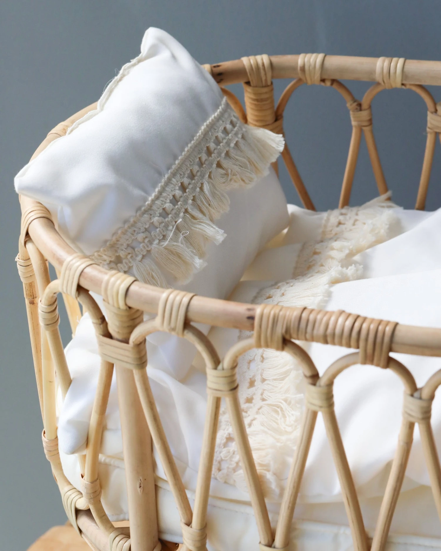 Poppie Rattan Doll Crib + Duvet Set 2 Poppie Rattan Doll Crib + Duvet Set - Image 2