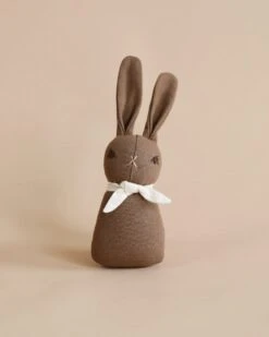 Polka Dot Club Rabbit Rattle - Brown