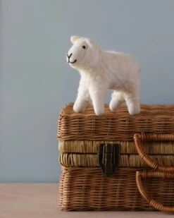 Hand Felted White Wool Sheep