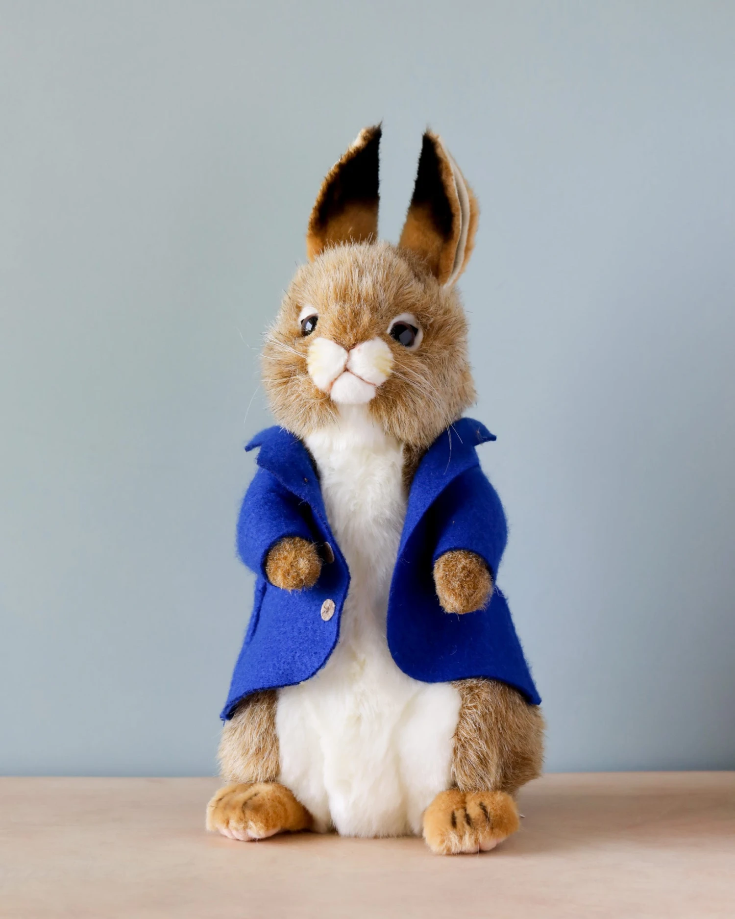 Hansa Blue Jacket Bunny Stuffed Animal 2 Hansa Blue Jacket Bunny Stuffed Animal - Image 2
