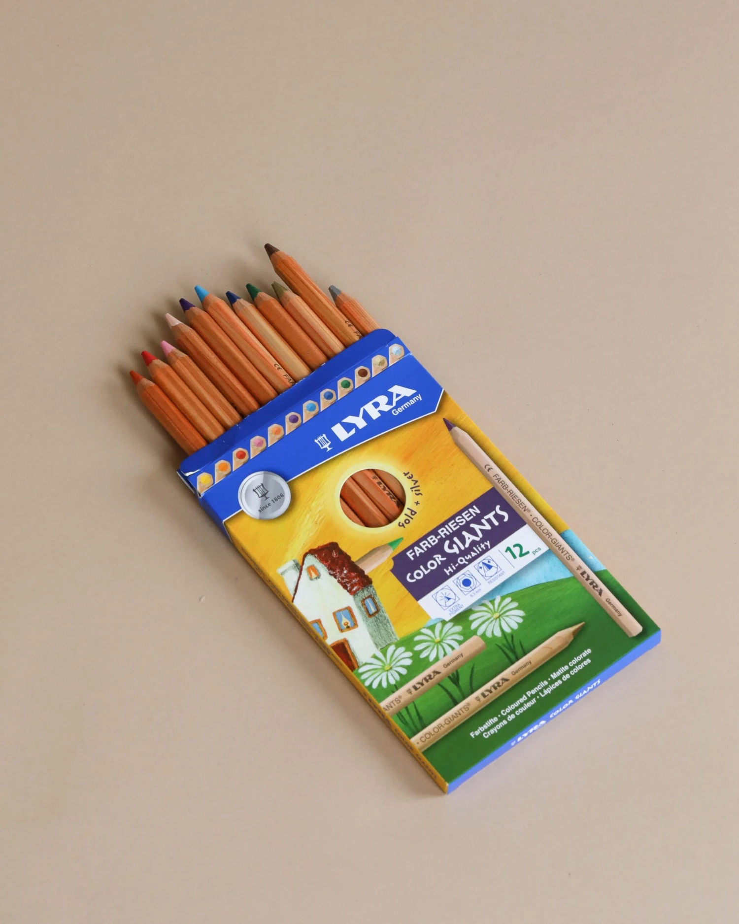 Lyra Color Giants Unlacquered Pencils - 12 Assorted Colors 1 Lyra Color Giants Unlacquered Pencils - 12 Assorted Colors