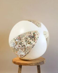 Konges Sløjd Inflatable Large Beach Ball - Transparent Confetti Hearts