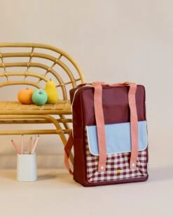 Sticky Lemon Backpack Large | Gingham | Cherry Red + Sunny Blue + Berry Swirl
