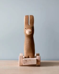 Handmade Wooden Bunny Push Toy With Built-In Magnets -Toy Shop 2J2A6212
