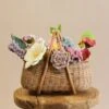 Large Basket Of Felt Flowers - Spring Mix