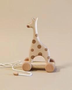 Handmade Wooden Giraffe Pull Toy