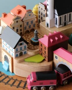 Wooden Train Music Box - European Town -Toy Shop 2J2A8688