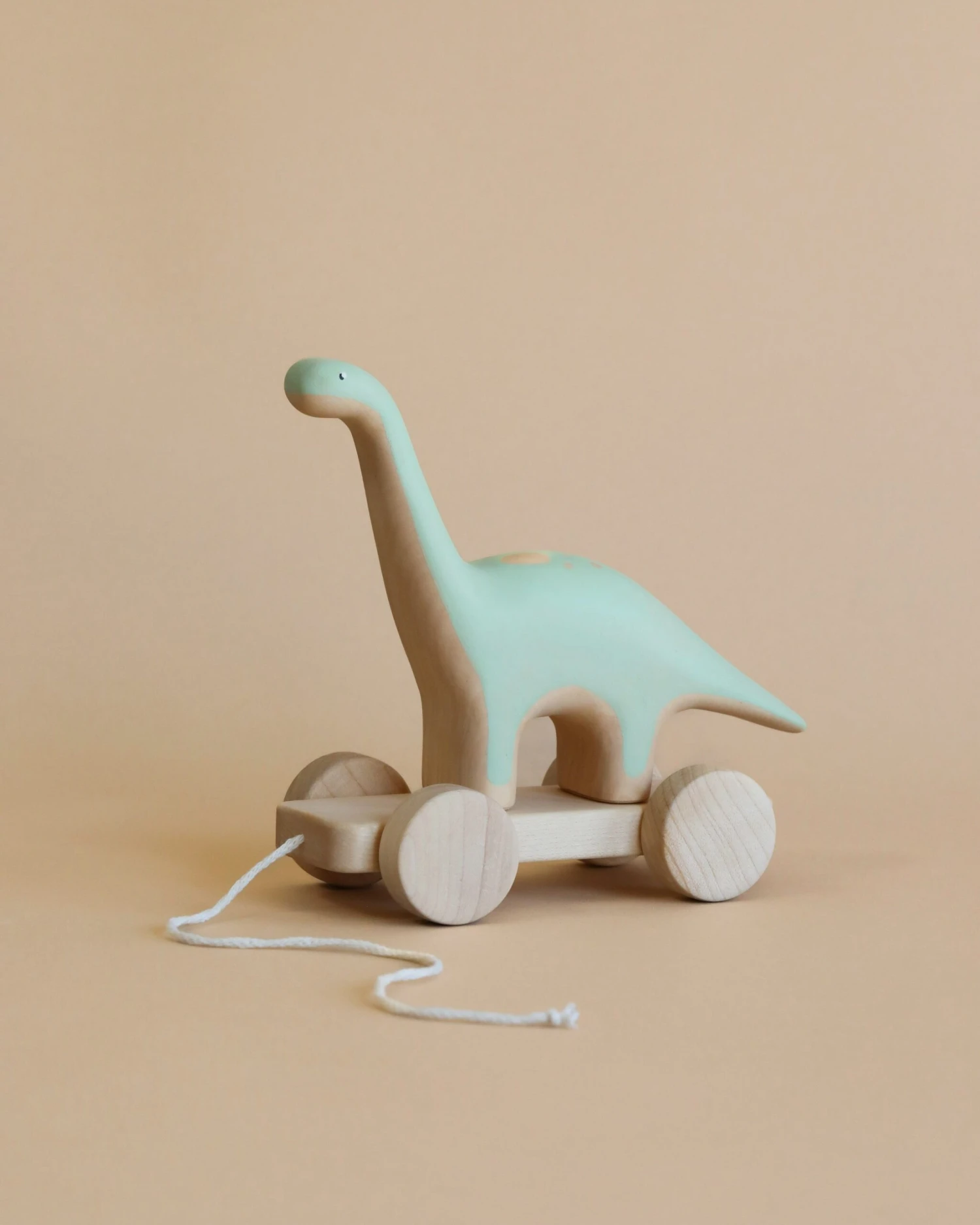Handmade Wooden Brachiosaurus Dinosaur Push Toy With Built-In Magnets 1 Handmade Wooden Brachiosaurus Dinosaur Push Toy With Built-In Magnets