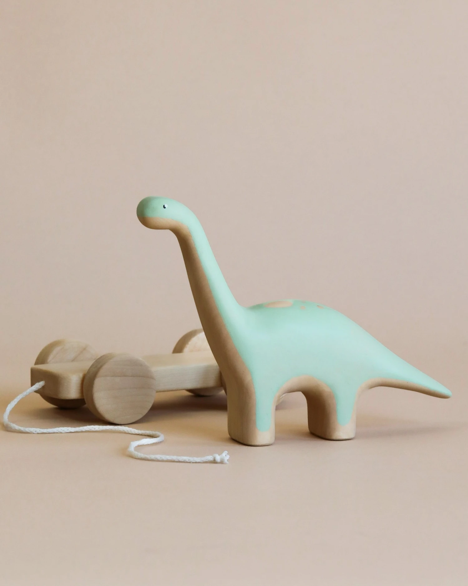 Handmade Wooden Brachiosaurus Dinosaur Push Toy With Built-In Magnets 3 Handmade Wooden Brachiosaurus Dinosaur Push Toy With Built-In Magnets - Image 3