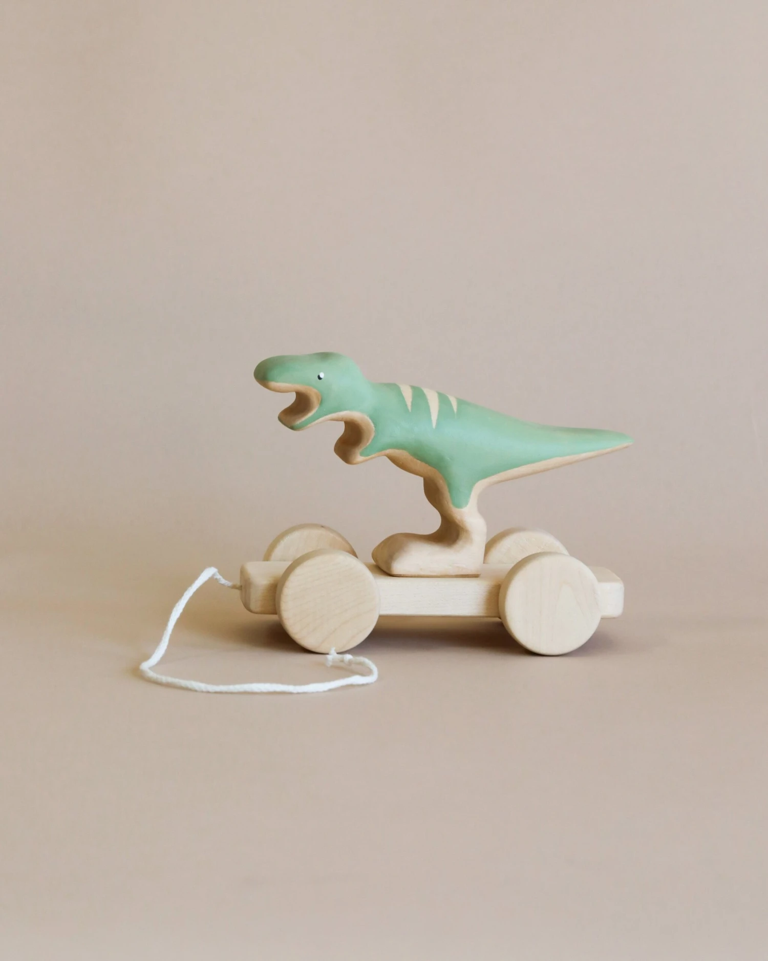 Handmade Wooden T-Rex Dinosaur Push Toy With Built-In Magnets 2 Handmade Wooden T-Rex Dinosaur Push Toy With Built-In Magnets - Image 2