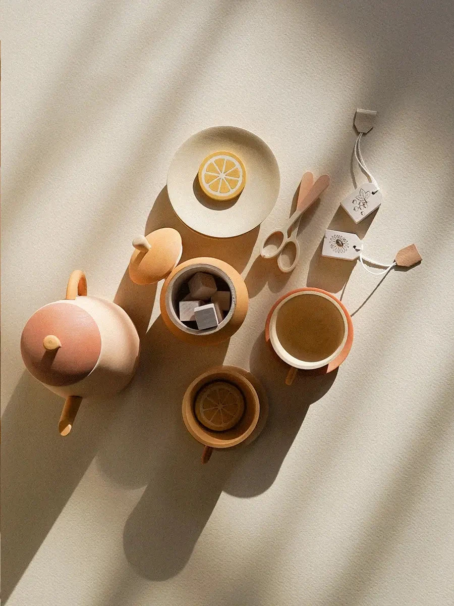 Handmade Wooden Tea Set - Flower 8 Handmade Wooden Tea Set - Flower - Image 8