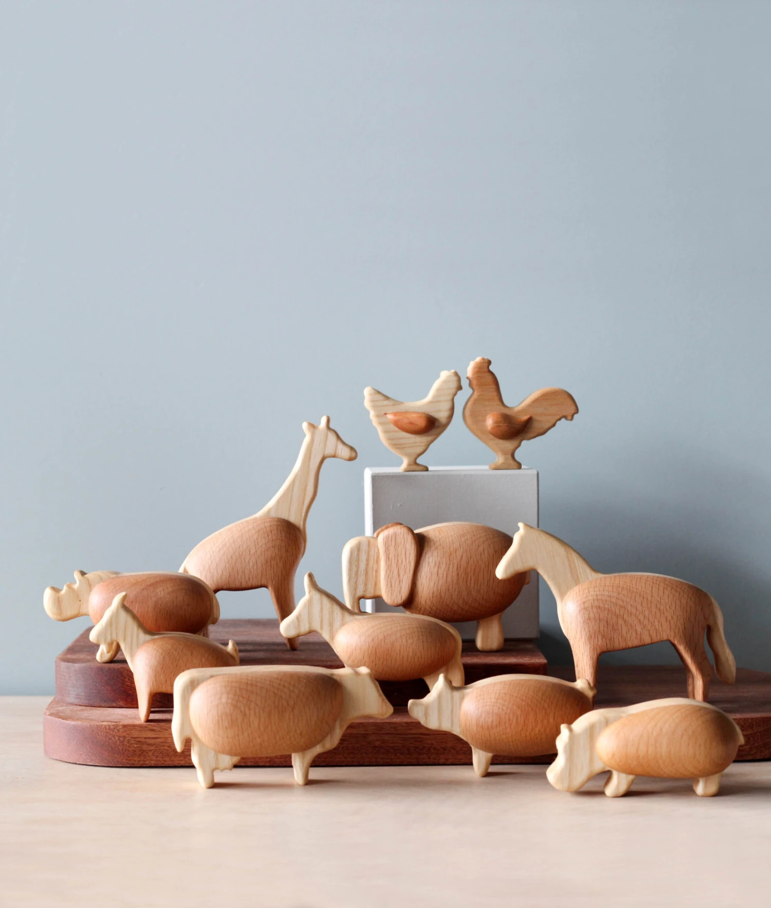 Handmade Chunky Wooden Animals 1 Handmade Chunky Wooden Animals