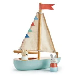 Tender Leaf Toys Wooden Sail Boat -Toy Shop TL8382 sailaway boat 1