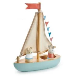 Tender Leaf Toys Wooden Sail Boat -Toy Shop TL8382 sailaway boat 2