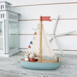 Tender Leaf Toys Wooden Sail Boat -Toy Shop TL8382 sailaway boat 9
