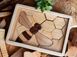 Handmade Double Layer Wooden Puzzle - Beehive -Toy Shop beehive