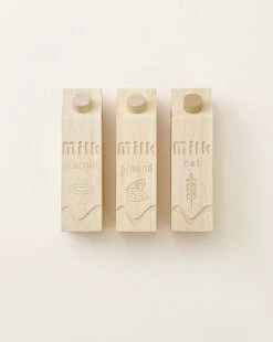 Wooden Carton Of Non-Dairy Milk