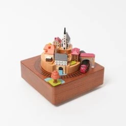 Wooden Train Music Box - European Town -Toy Shop train1